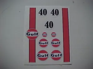 1/24 slotcar 1/24 scale decal sheet thin vinyl GULF #40 - Picture 1 of 4