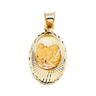 14K Yellow Gold Dc Baptism Stamp Religious Pendant For Necklace Or Chain
