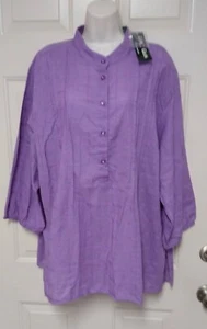 Lemon Grass Purple 3/4 Sleeve Tunic Top Blouse Size 3X - Picture 1 of 5
