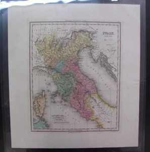 Antike Landkarte handkoloriert Gerberatlas Italien Nordteil Korsika Toskana 1836 - Bild 1 von 3