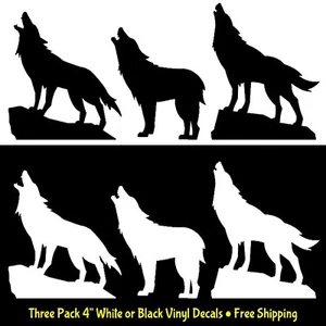 Paquete de 3 calcomanías de vinilo Wolves de 4" para automóvil camión ventana tableta cuaderno tazas - Imagen 1 de 5