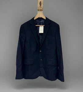 Paul & Joe Paris Marine Blue Vegan Wool Style Fitted Blazer Jacket NWT Sz IT 48 - Picture 1 of 10