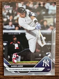 2025 Topps Now #695 Aaron Judge New York Yankees Ties DiMaggio All Time HR List - Picture 1 of 3