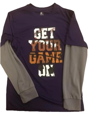 Camiseta deportiva Starter Boys talla YXL ajustada púrpura y gris - deportiva Foto 1 de 4