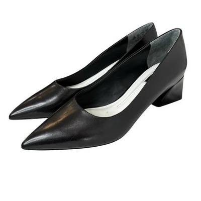 Sapato Feminino Franco Sarto Racer Pump Couro Preto Salto Bloco Tamanho 9 M - Imagem 1 de 4