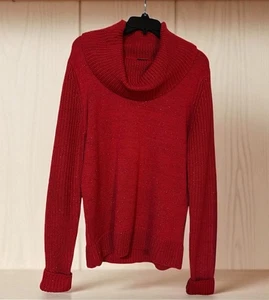 Maglione donna Faded Glory rosso collo cappuccio medio (8-10) acrilico metallizzato - Foto 1 di 12