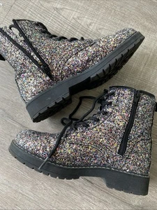 Steve Madden Girls Glitter Boots Girls Size U.K. 13 Used In Excellent Con No Box - Imagen 1 de 14