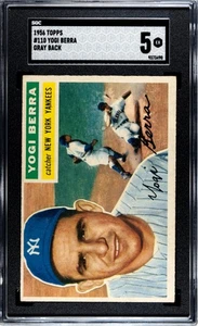 1956 Topps Yogi Berra #110 espalda gris - SGC 5 - HOF - Imagen 1 de 2