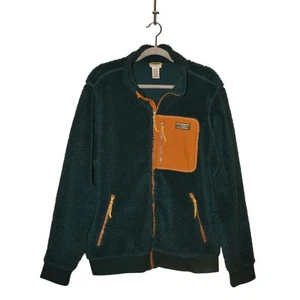 L.L. Chaqueta polar Sherpa con cremallera completa BEAN $99 verde tostado bolsillo en el pecho grande para hombre - Imagen 1 de 4
