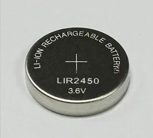 Bouton/pièce batterie rechargeable Li-ion 3,6 V LIR2450 CR2450 2450 NEUF - Photo 1/4