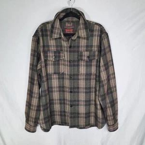 Schott NYC Shirt Mens XL Wool Plaid CPO Heavyweight Military Button Up Shacket - Picture 1 of 10