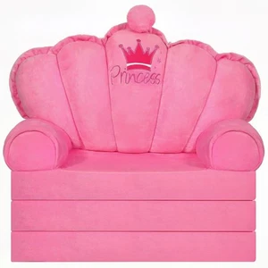 Pink Toddler Chair Kids Sofa Lounger Toddler Bed Couch for Seating,Soft Princ... - Picture 1 of 8