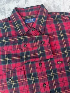 Polo Ralph Lauren Hemd Herren XLT rot kariert Flanell Langarm Button Down - Bild 1 von 16