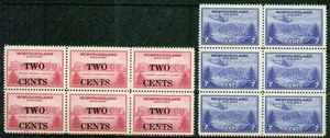 NEWFOUNDLAND-1943 -1947 – UNIVERSITY,ST.JOHN’S  BLOCKS OF 6 (2)– VF** - Picture 1 of 1