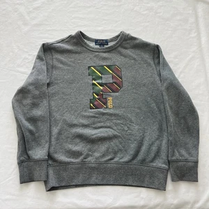 Polo Ralph Lauren Letterman Sweatshirt Crewneck Fleece Youth Boys Size M (10/12) - Picture 1 of 7