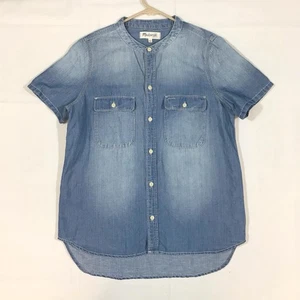 Madewell Damen S Blade Kragen Chambray Leinenmischung Knopfleiste S/S Cottagecore - Bild 1 von 5