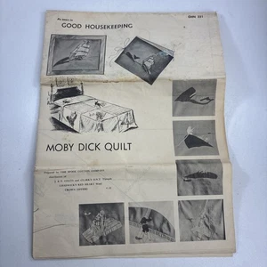 Vintage Good Housekeeping Handarbeit Muster MOBY DICK Jungen Quilt-GHN 331 - Bild 1 von 4