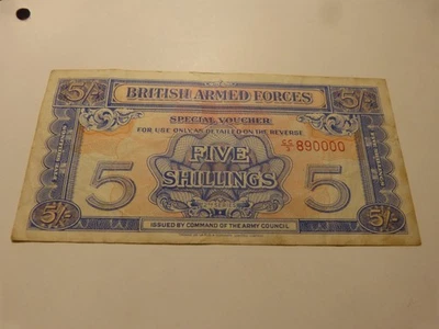 british armed forces 2nd series special voucher 5/- five shilling - Image 1 of 4