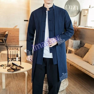 Men Retro Chinese Style National Hanfu Large Size Spring Coat Youth Tang Suit - Picture 1 of 16