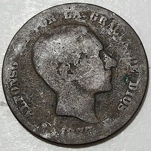 SPAIN 🇪🇦 TEN (10) CENTIMOS COIN 1877 (KING ALFONSO XII) - Picture 1 of 2