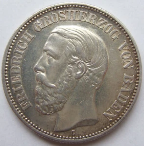 Coin Empire 2 Mark Friedrich Grand Duke of Baden 1892 G in Extremely fine - Picture 1 of 4
