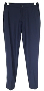Hackett Herren Hose 31L Marineblau Wolle Dehnbar Plissiert Jogger Chino Reise - Bild 1 von 12