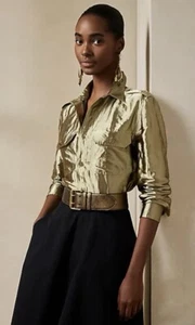 RALPH LAUREN PURPLE LABEL Metallic Organza Utility Shirt DEFECTED $1,890 - Picture 1 of 23