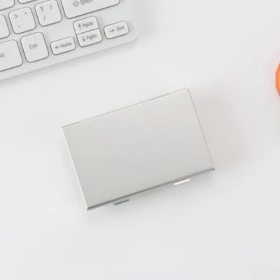 Estuche para tarjetas de visita con protección para tarjetas Estuche de metal Portatarjetas de identificación de viaje Doble capa y Foto 1 de 4