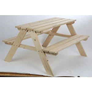 Kinder Picknicktisch 90x79x50cm Holz Picknickbank Camping Gartenmöbel Sitzgruppe - Bild 1 von 5