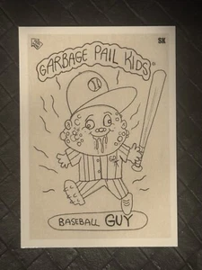 2022 Topps Garbage Pail Kids GPK X MLB 2 Alex Pardee baseball guy sketch SK Rare - Picture 1 of 2