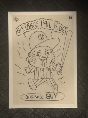 2022 Topps Garbage Pail Kids GPK X MLB 2 Alex Pardee baseball guy sketch SK Rare - Image 1 of 2