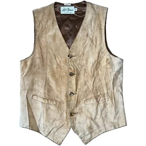 Vintage 50’s-60’s L.L. Bean Genuine Suede Satin Formal Button Vest Size Medium - Picture 1 of 22