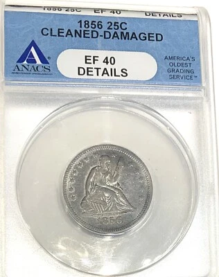 1856   Seated Liberty Quarter - ANACS certifed XF-40 - Image 1 of 3