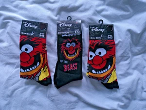 3 Pairs Animal From The Muppet's Crew Socks 9-13 - Picture 1 of 6