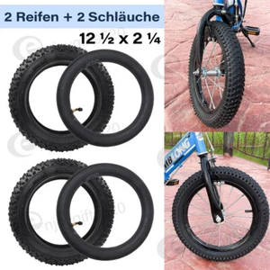 2x Kinder Fahrrad Mantel 12 1/2 x 2 1/4 (54-203) und 2x 12"-Schlauch Kinderwagen - Bild 1 von 16