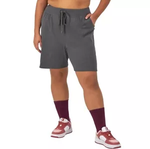Champion Womens Plus 4X Granite Heather Gray Drawstring Jersey Shorts NWT BH29 - Picture 1 of 4