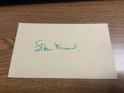STAN MUSIAL VINTAGE SIGNED AUTOGRAPHED 3x5 INDEX CARD!  Cardinals HOF! - Image 1 of 3