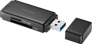 Insignia USB 3.0 SD microSD Memory Card Reader for Laptops Desktops Mac PC black - Picture 1 of 5