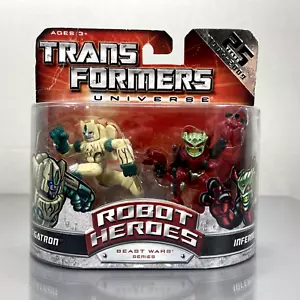 Transformers Robot Heroes TIGATRON & INFERNO 2-Pack Box Beast Wars - Picture 1 of 6