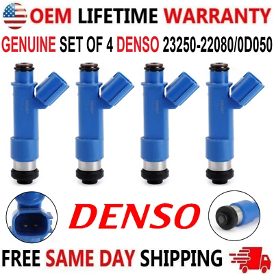 Inyector de combustible OEM DENSOx4 para Toyota Corolla Matrix Pontiac Vibe 2004-2008 1,8 L Foto 1 de 3