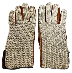 Guantes de montar/conducir vintage para mujer de cuero de ganchillo talla única años 50 de moda - Imagen 1 de 4