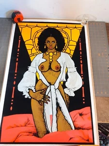 PÓSTER VINTAGE 1976 MIDNIGHT VENUS BLACKLIGHT NOS envoltura de plástico nunca abierta - Imagen 1 de 3