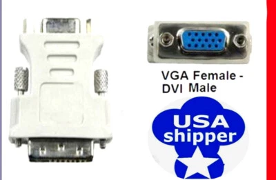 U.S.SHIPPER. New Dell DVI to VGA Video Adapter Converter. DVI Male to VGA Female - Image 1 of 4