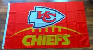 New Kansas City Chiefs Football Flag 3 feet x 5 feet - Picture 1 of 5