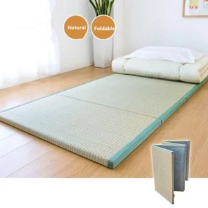 Japanese Traditional Tatami Mattress Mat Foldable Floor Straw Mat Yoga Sleep - Picture 1 of 12