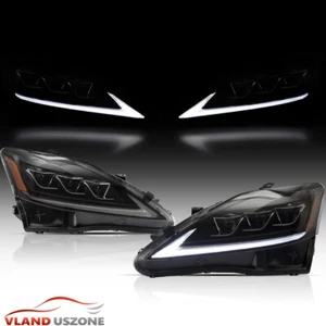 LED DRL Signal Projector Headlights For Lexus IS250 IS350 Front Lamps Pair 06-13 - Picture 1 of 14