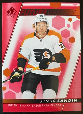 Linus Sandin Rookie 2022-23 UD SP Authentic Limited Future Watch RED #186 Flyers - Image 1 of 2
