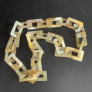 38" Europäischer Stil Große 2" Geometrische Form Horn Glieder Halskette - Bild 1 von 2
