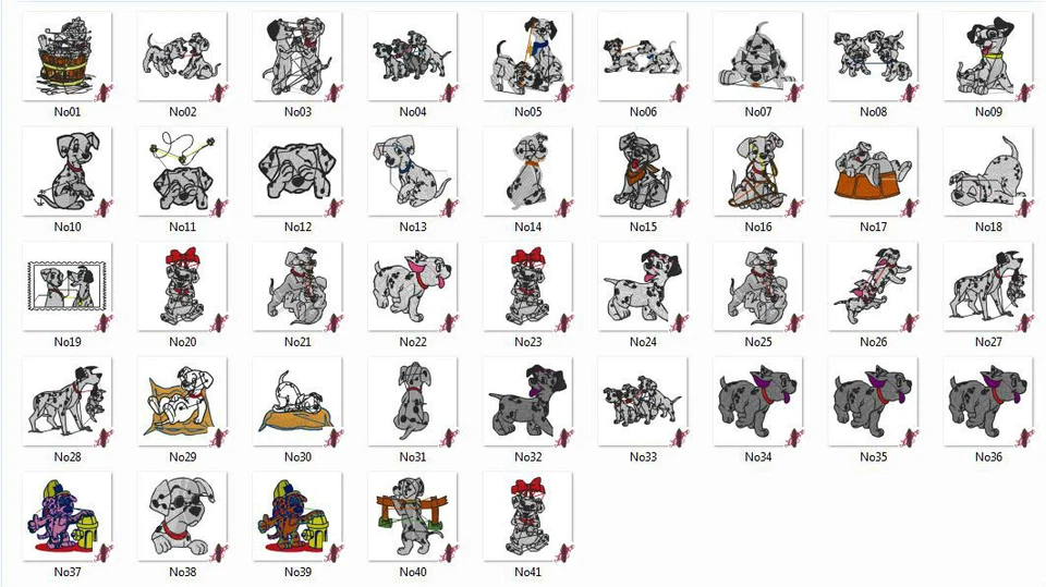 Juego de 3 diseños de bordados de dibujos animados - más de 4.400 en 10 formatos en unidad de CD o USB Foto 1 de 1