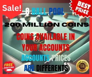 200 Million💯LEGIT 8 Ball coins POOL billard onlin game PC phone ios android USA - Picture 1 of 1